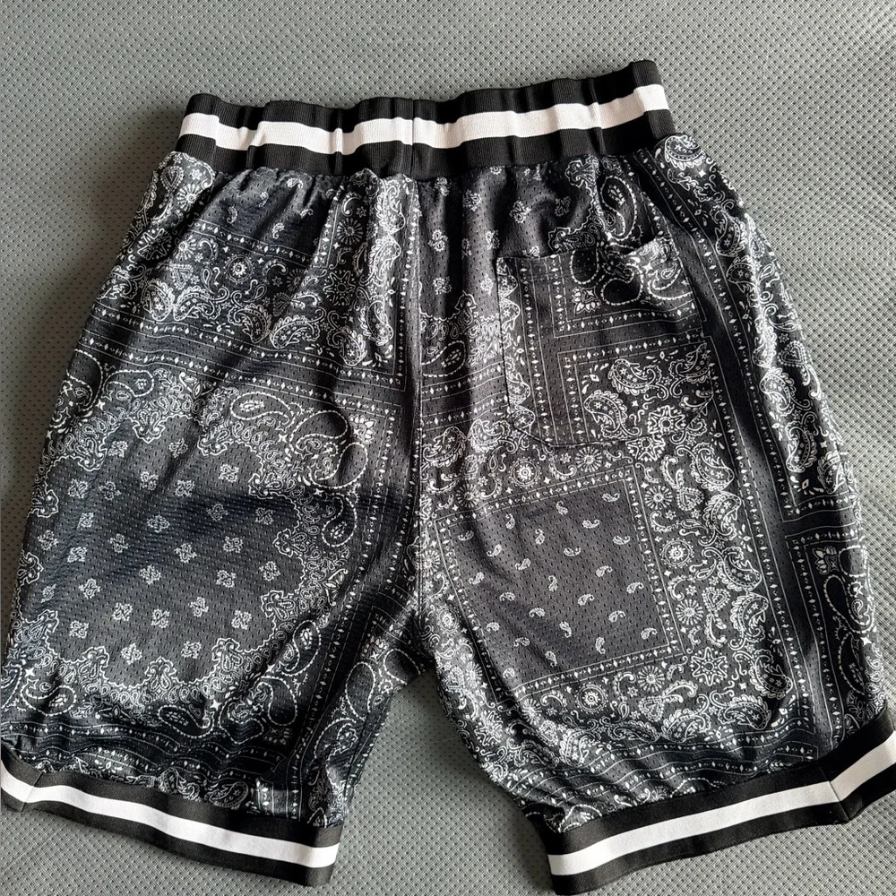 Boys Black Paisley Shorts